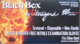 6 mil Blackbox Nitrile Black Exam PF Gloves by Ultragard (NEW), X-Large